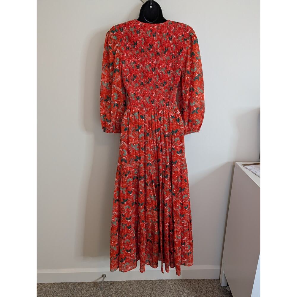 Ivy City Co Christmas Holly Midi Dress Size Small - Picture 5 of 11